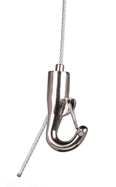 Firstlight Drahtseilhalter nickel mit Karabinerhaken Seil Ø 0,8-1,5mm